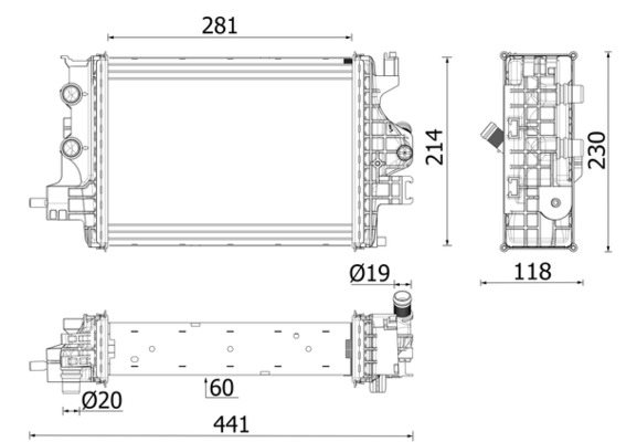 Chłodnica silnika do Renault, CR 2634 000P, MAHLE w ofercie sklepu e-autoparts.pl 